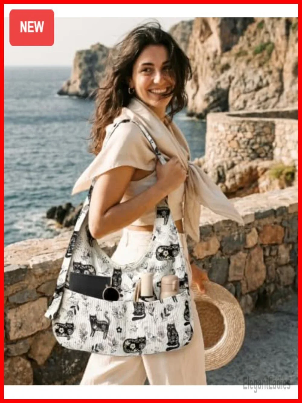 Corduroy Hobo Bag Large Slouchy Shoulder Crossbody Tote with Zipper Pockets